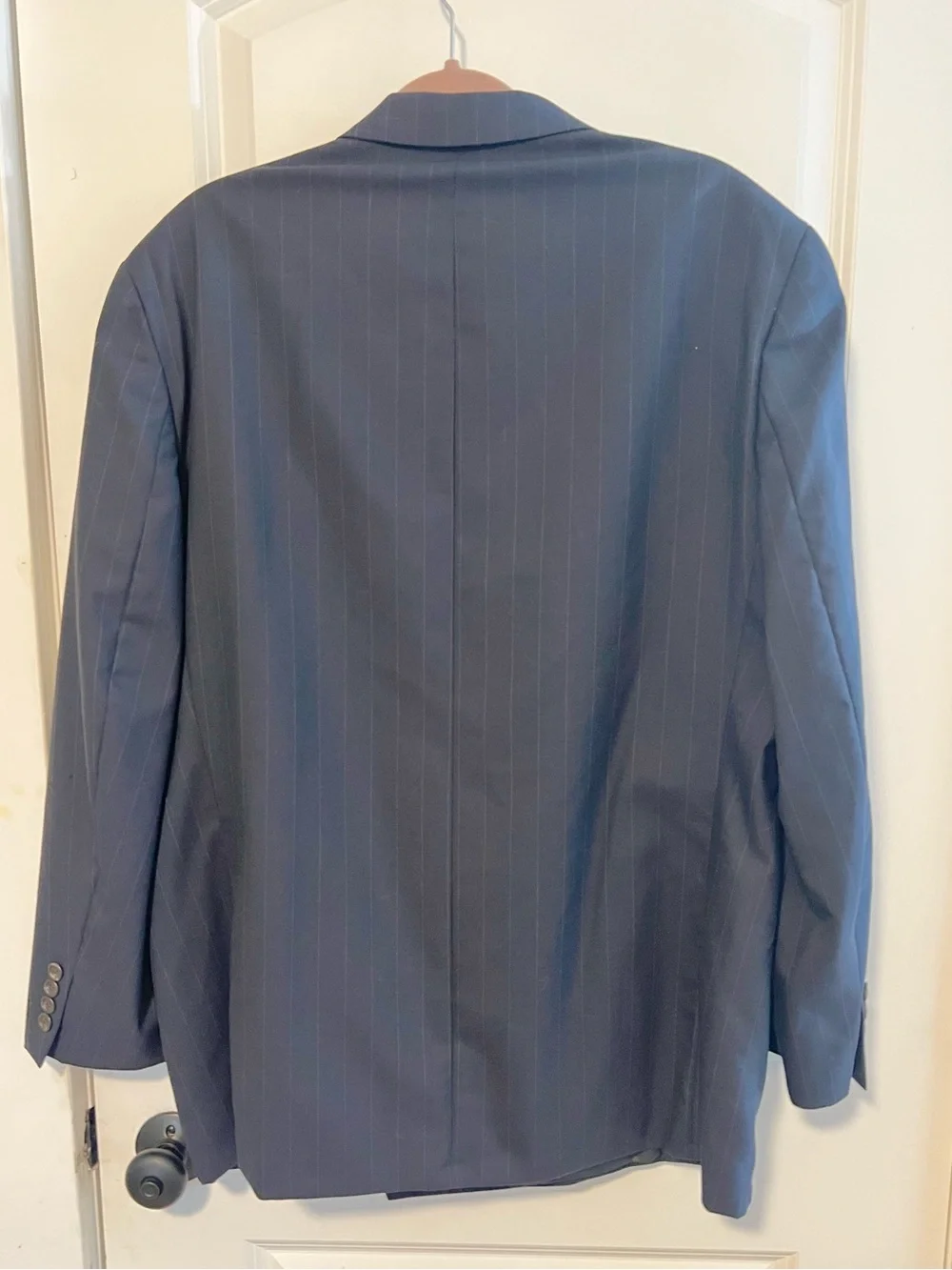VNTG Polo Ralph Lauren University Club Pinstriped Double Breasted Suit Jacket